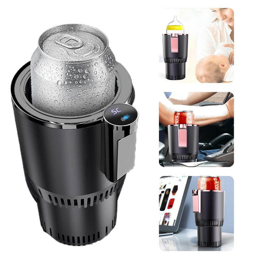 2-in-1 Car Drink Cooler & Warmer, Thermoelectric Smart Cup, Personal Mug Holder with Cooling & Heating Functions, Car Beverage Cooler (Black)