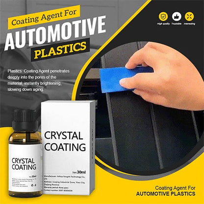 Crystal Coating for Car, Plastic Revitalizing Coating Agent with Sponge, Long-Lasting Gloss Protection for Automotive Plastics, 2 PCS Plastic Refurbish Agent