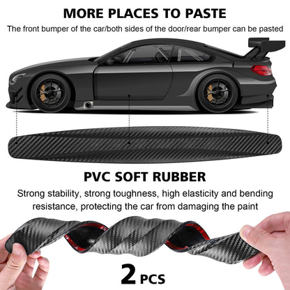 2PCS Black Bumper Guard Strip, Anti-Collision Scratch-Resistant Protector Trim, Universal Fit for Cars, SUVs, Pickup Trucks