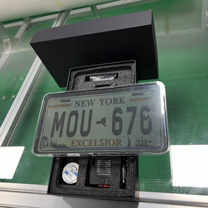 1pcs North American License Plate Frame, 12V Remote Control Hidden Plate (LCD)