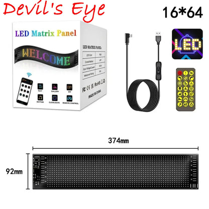 Demon Eyes Car LED Logo APP LED Matrix Pixel Panel Night Light DIY Programmable Flexible LED Display for Car Truck Accessories