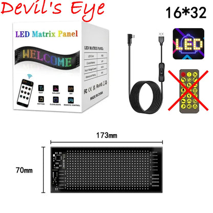 Demon Eyes Car LED Logo APP LED Matrix Pixel Panel Night Light DIY Programmable Flexible LED Display for Car Truck Accessories