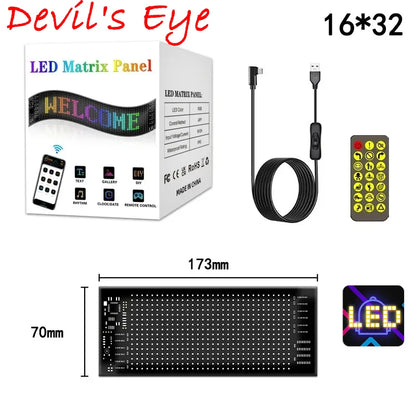 Demon Eyes Car LED Logo APP LED Matrix Pixel Panel Night Light DIY Programmable Flexible LED Display for Car Truck Accessories