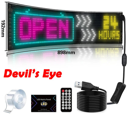 Demon Eyes Car LED Logo APP LED Matrix Pixel Panel Night Light DIY Programmable Flexible LED Display for Car Truck Accessories