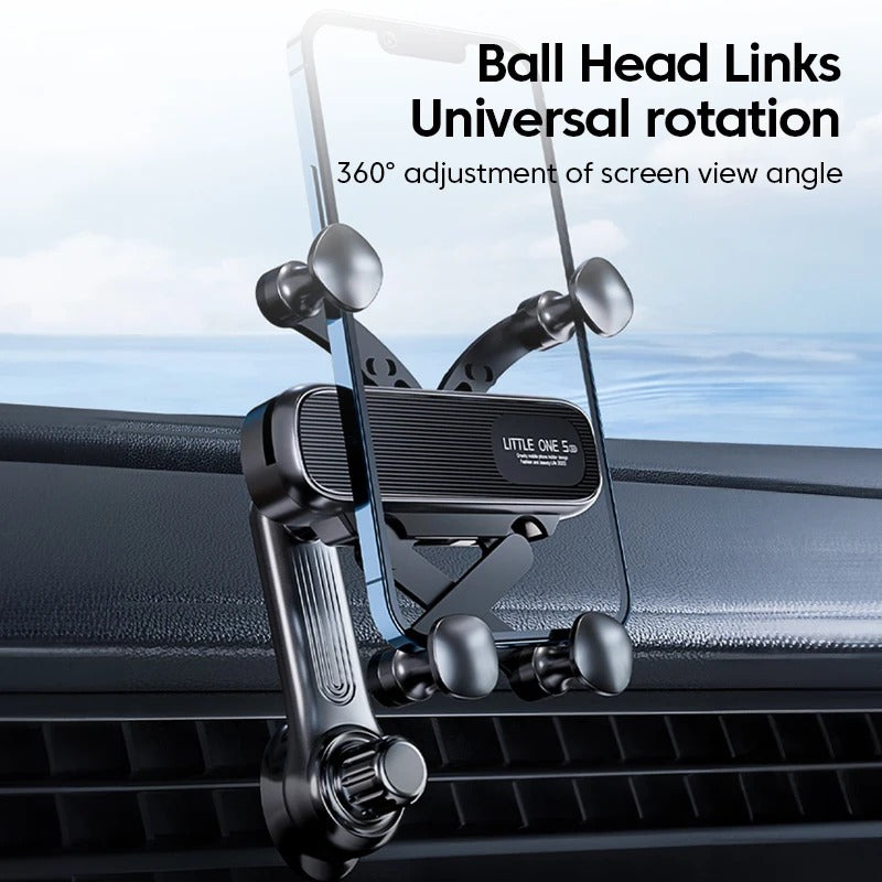 360° Rotatable Gravity Car Phone Holder, Air Vent Mount with Extension Rod, Smartphone & GPS Bracket Stand